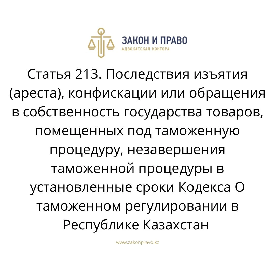 Article 213. Consequences of seizure (seizure), confiscation or ...