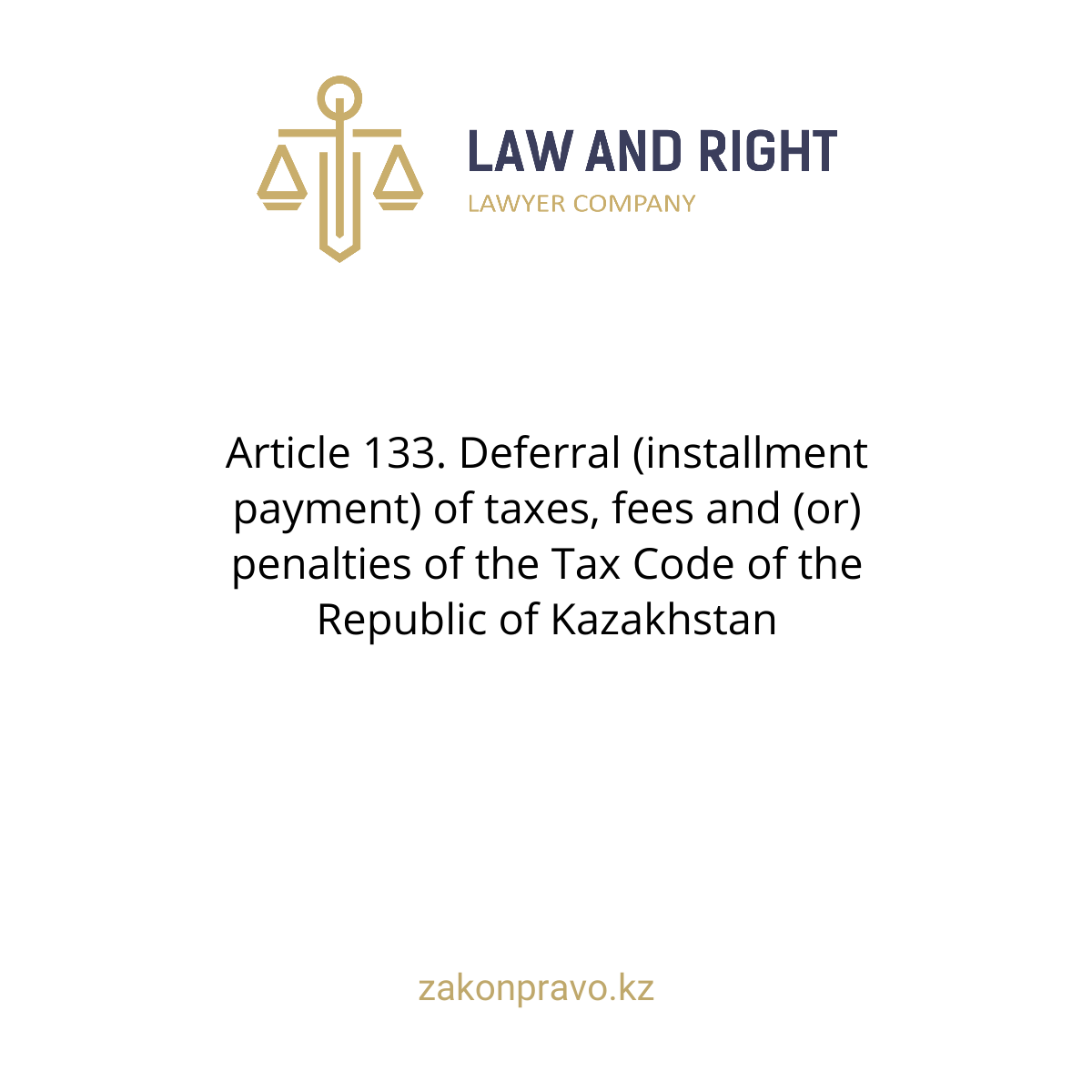 Article 133. Deferral (installment payment) of taxes, fees and (or ...