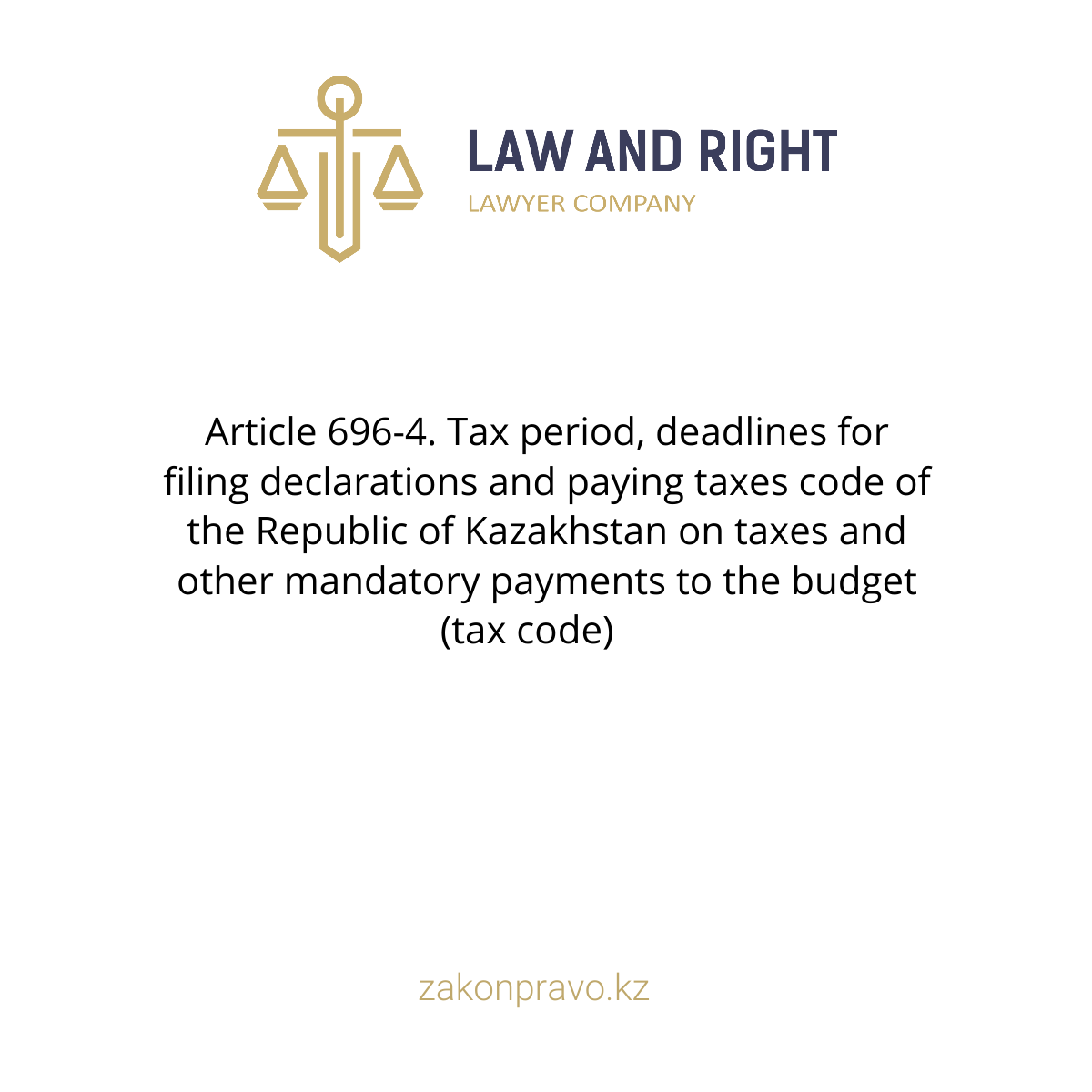 Article 696-4. Tax period, deadlines for filing declarations and paying ...