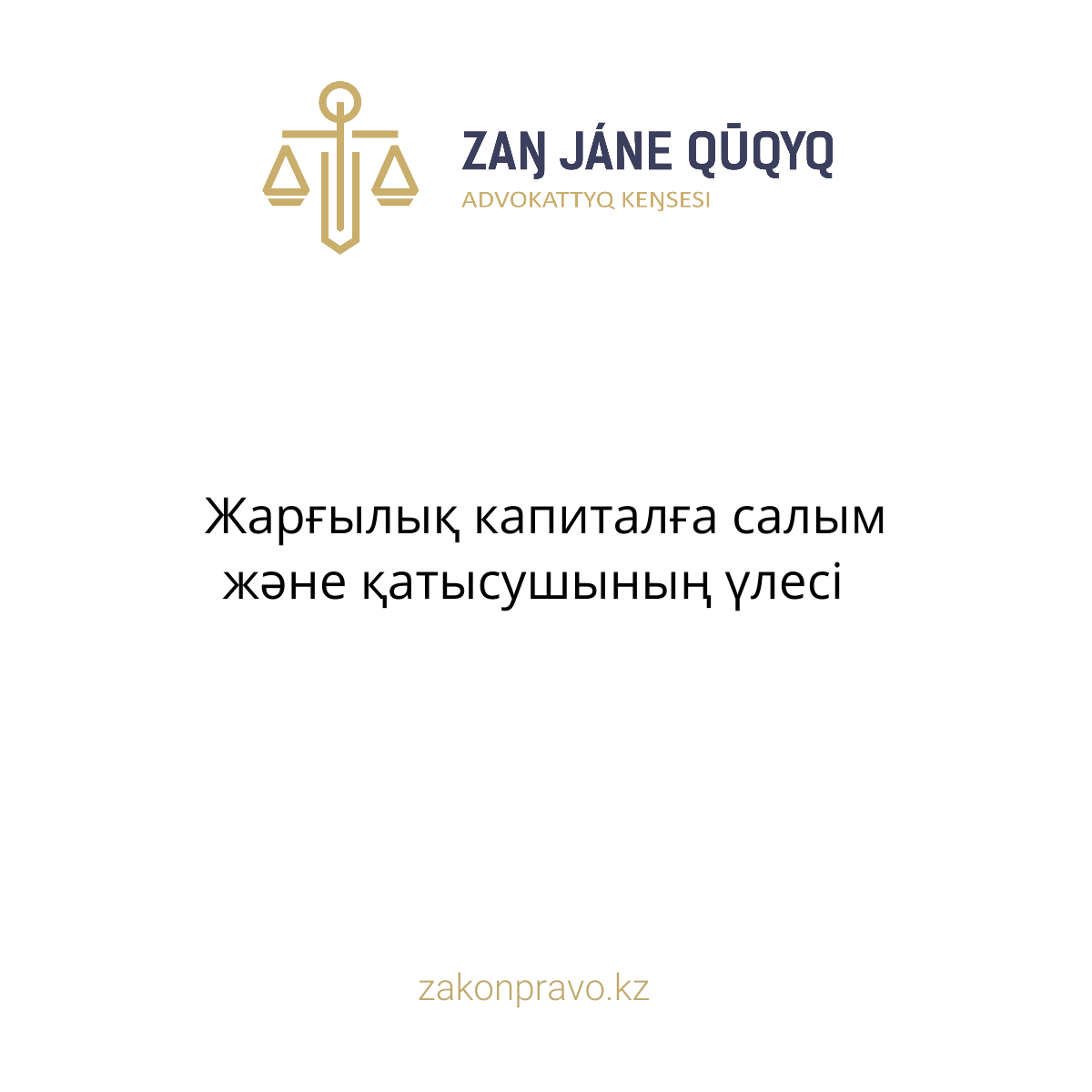 Жарғылық капиталға салым және қатысушының үлесі
